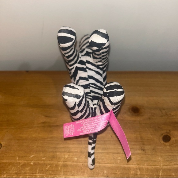 Victoria's Secret PINK LOVE Zebra Print White Black 8” Dog Plush Stuffed Animal - Picture 5 of 7